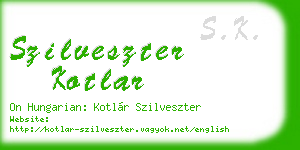 szilveszter kotlar business card