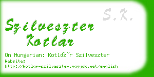 szilveszter kotlar business card